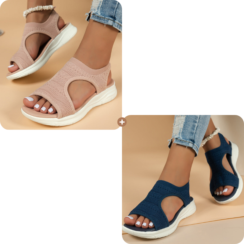 Bekväma, andningsbara platta sandaler