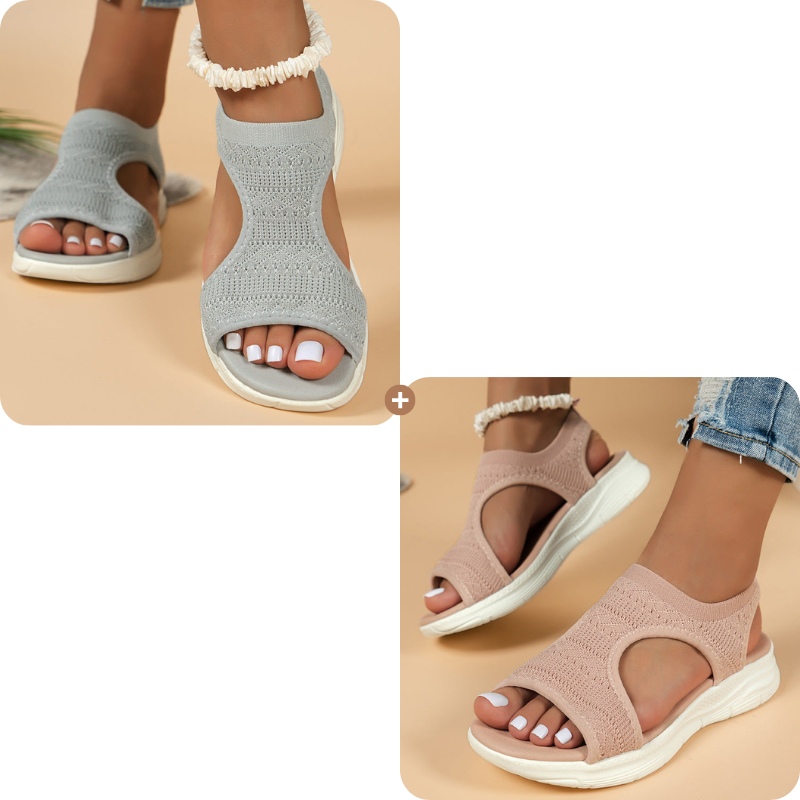 Bekväma, andningsbara platta sandaler