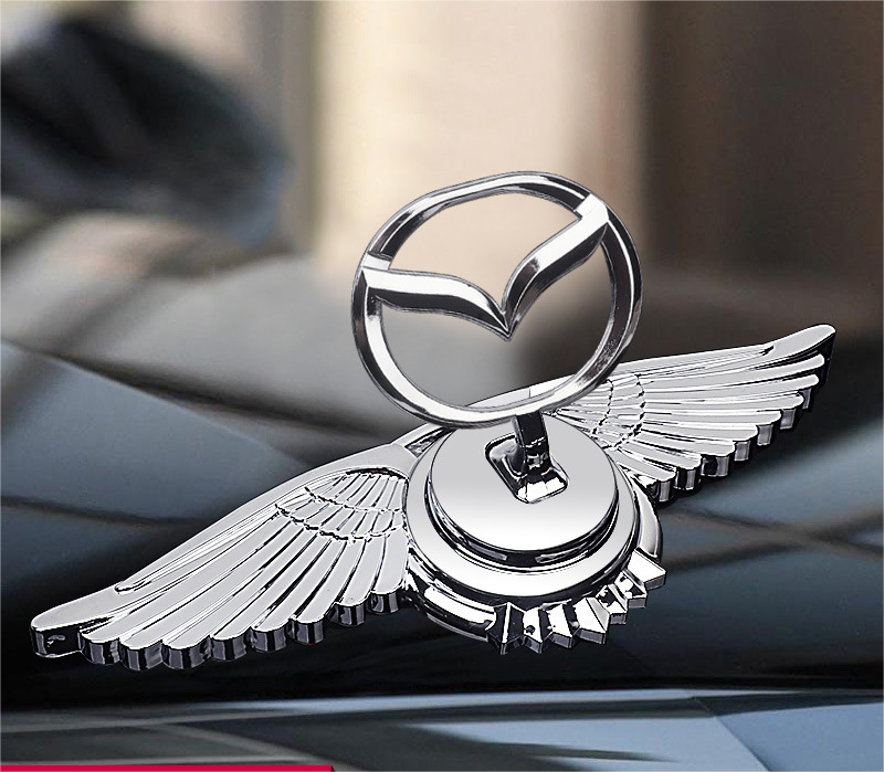 Motorhuvsemblem med billogo