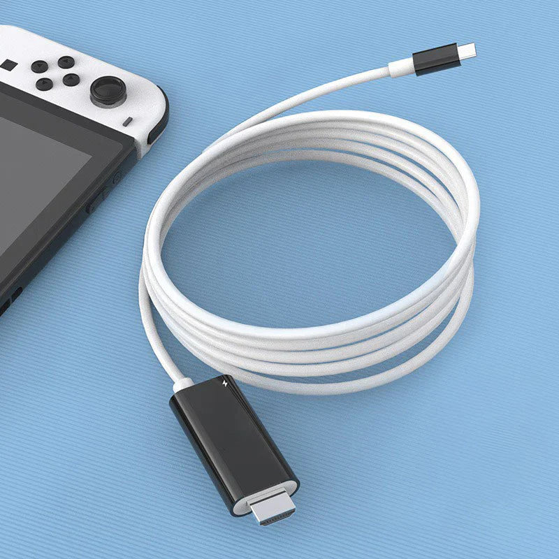 USB-C till HDMI-adapterkabel – Streama, spela och ladda samtidigt – För Switch, mobil och surfplatta