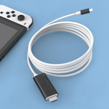 USB-C till HDMI-adapterkabel – Streama, spela och ladda samtidigt – För Switch, mobil och surfplatta