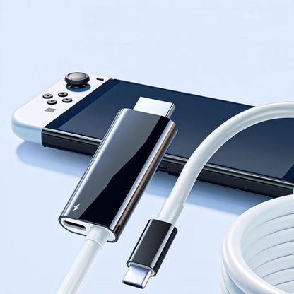 USB-C till HDMI-adapterkabel – Streama, spela och ladda samtidigt – För Switch, mobil och surfplatta