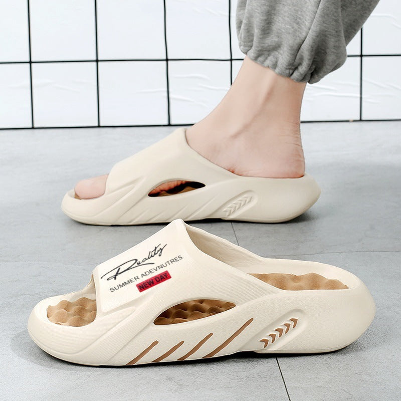 Herrsandaler med platåsula och tjock dämpning