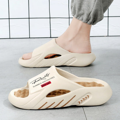 Herrsandaler med platåsula och tjock dämpning