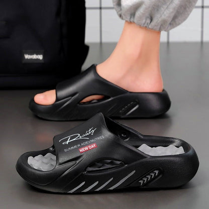 Herrsandaler med platåsula och tjock dämpning
